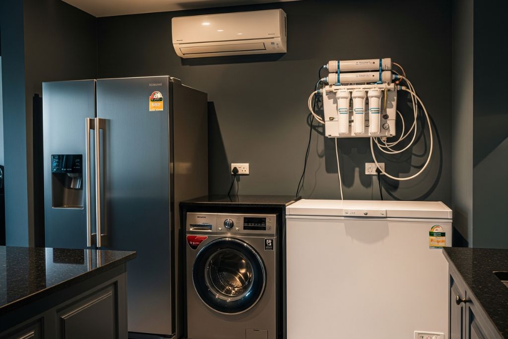 Technician servicing appliance